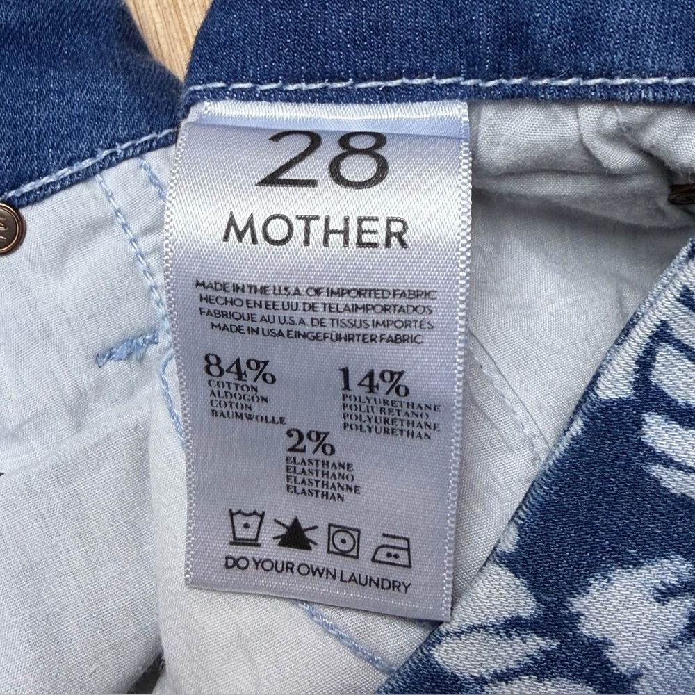 Mother Looker Ankle Zip Ombré Magical Flowers Floral Jeans Women’s 28 Blue Chic - Picture 13 of 15
